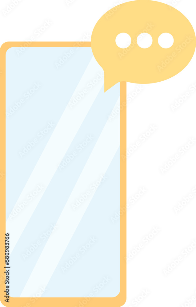 Smartphone with message bubble in cartoon style. Vector illustration with transparent background. Smartphone with message bubble in cartoon style. Vector illustration with transparent background.