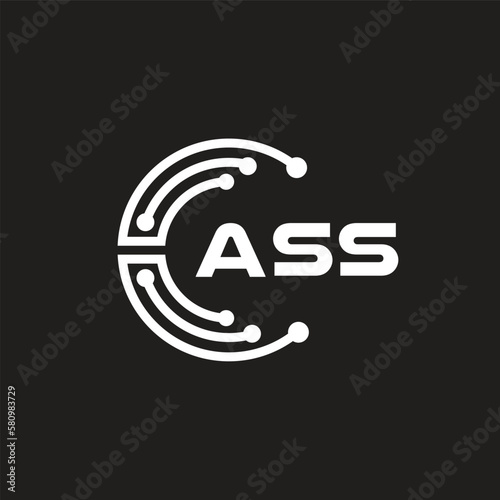 ASS letter logo design on black background. ASS creative initials letter logo concept. ASS letter design.
