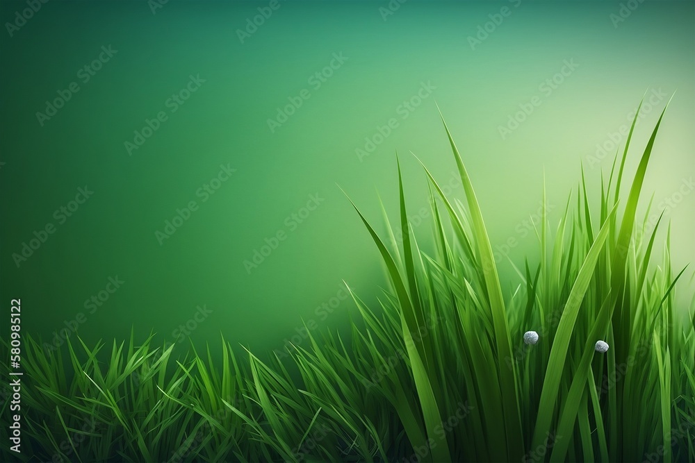 Garden green spring summer grass environment nature background concept with blank space for text, mockup. Generative ai