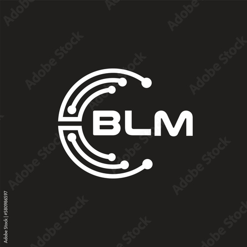 BLM letter logo design on black background. BLM creative initials letter logo concept. BLM letter design.
