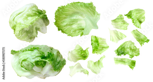 Cabbage lettuce isolated on transparent, white background 