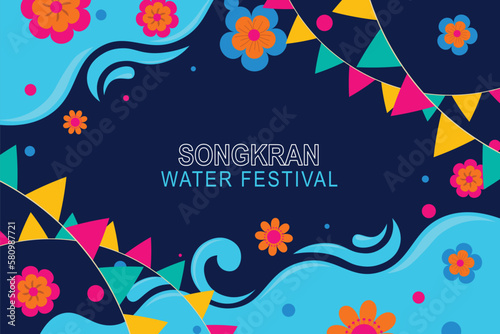 Songkran Water Festival background.