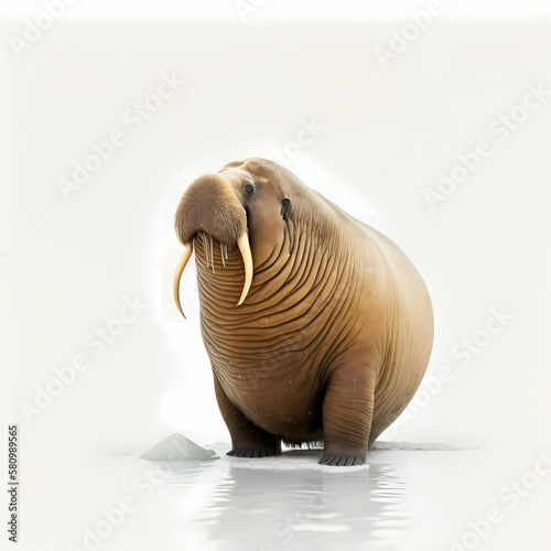 Walrus Isolated White. Generative AI