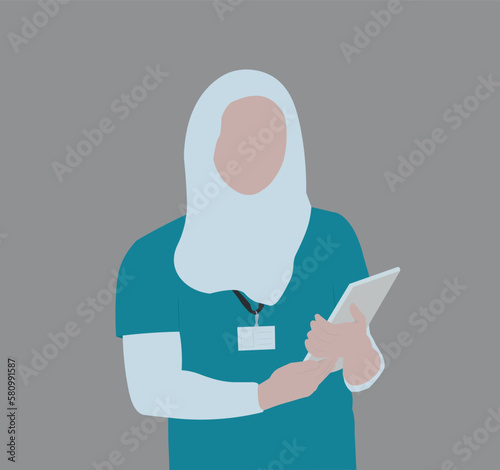 Arabic nurse wearing a hijab 