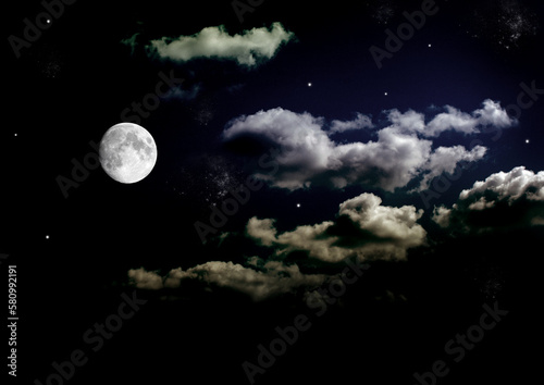 Obraz na płótnie The moon in the night sky w salonie