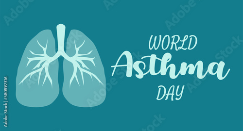World Asthma Day. Holiday concept. Template for background, banner, card, and poster with text inscription. Vector EPS10 illustration.