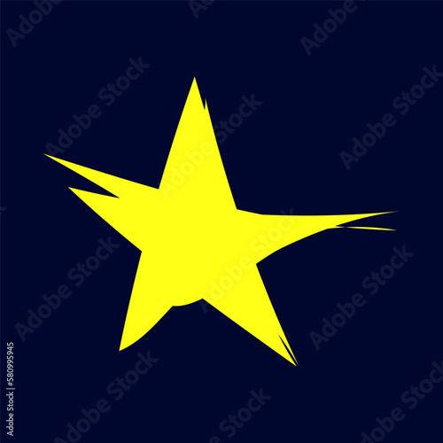 Yellow star on a dark blue background.Vector.