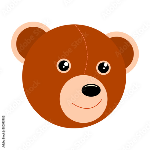 Head (muzzle) of a brown bear.Vector icon, pictogram.