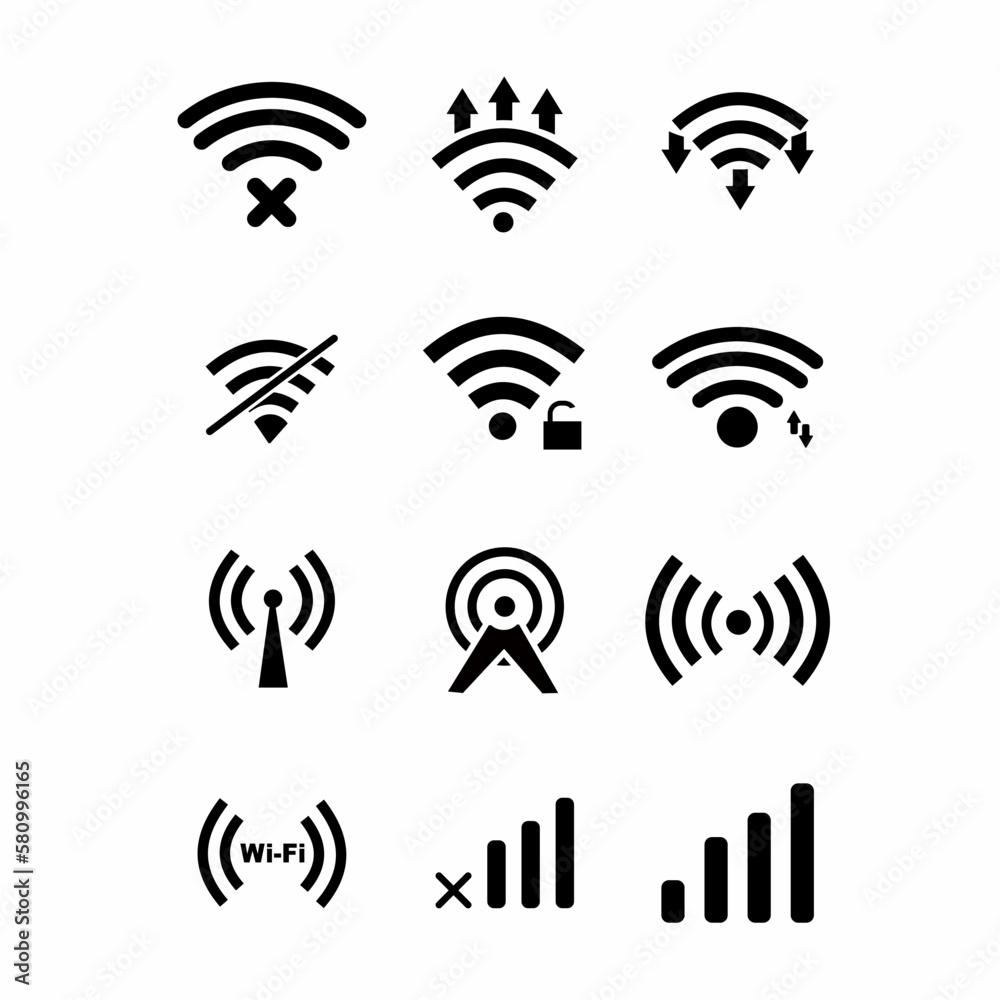 wireless icon set logo vector wireless icon set logo vector