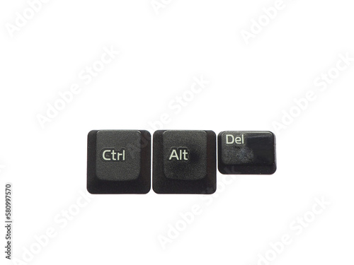 Foto Isolated Ctrl Alt Del key combination. Reset the computer.