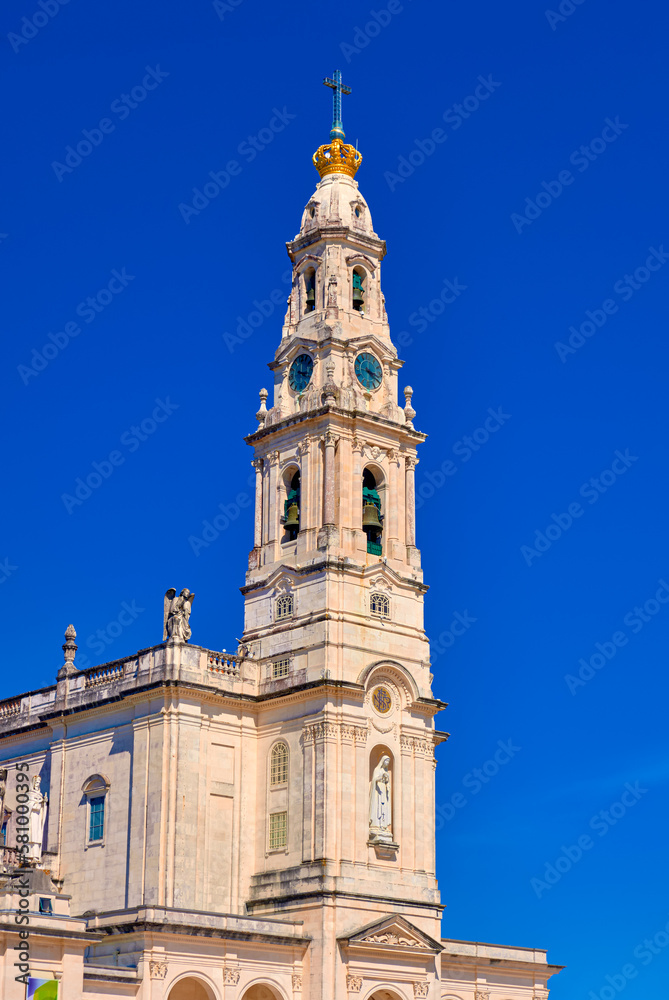Bell tower of basilica of Our Lady of Rosary of Fatima, Portugal 