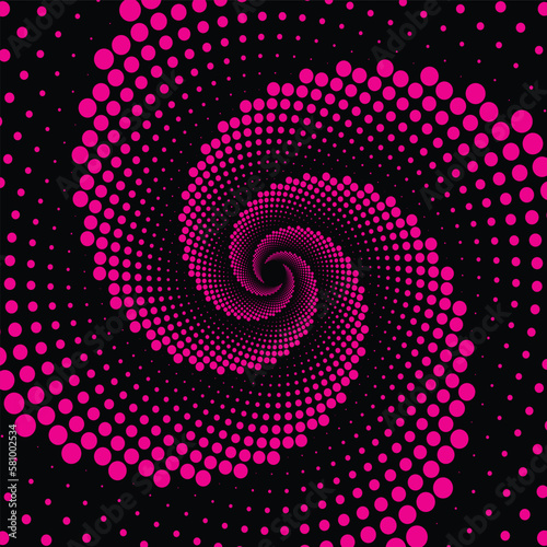 Black abstract background and pink dot 