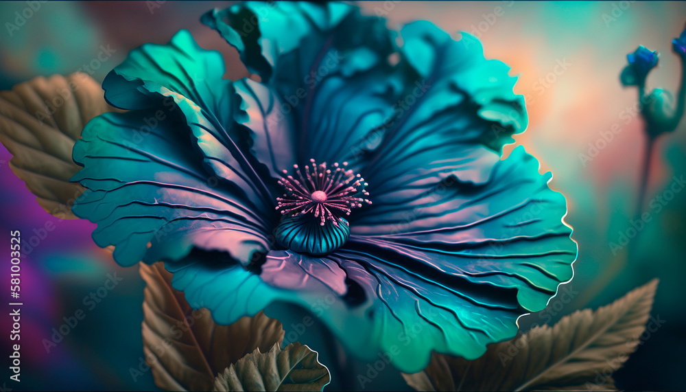 Abstract fluid ink flower. Generative AI Abstract fluid ink flower. Generative AI
