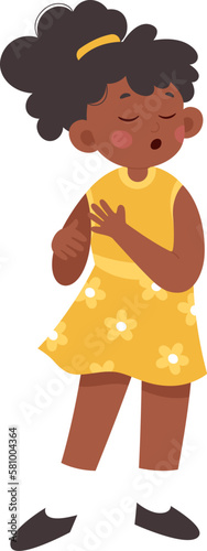 Children singing flat illustration Opera sing