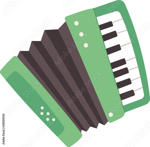 Accordion classic musical instrument flat illustration