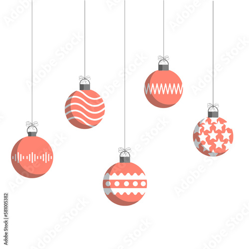 Obraz na płótnie Christmas balls set on the white background w salonie