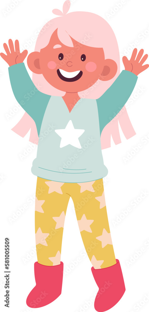 Happy kid play hide and seek flat illustration Happy kid play hide and seek flat illustration