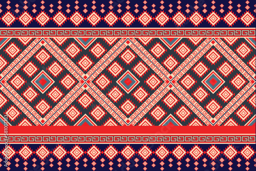 Geometric textile Asia ethnic seamless pattern. Aztec. Asian Thai, Western Asian, Saudi Arabian, Persian, Turkish style. Design for carpet, wallpaper, clothing, fabric, textile, texture, wrapping. 