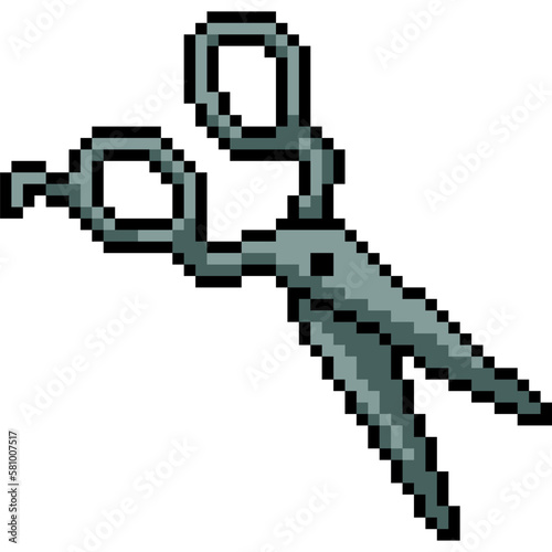 pixel art iron scissor cut