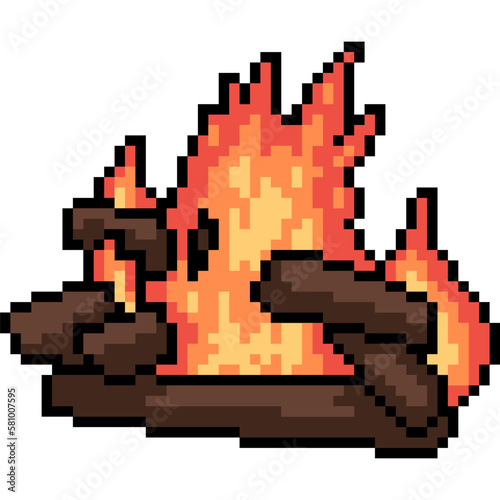 pixel art campfire hot burn