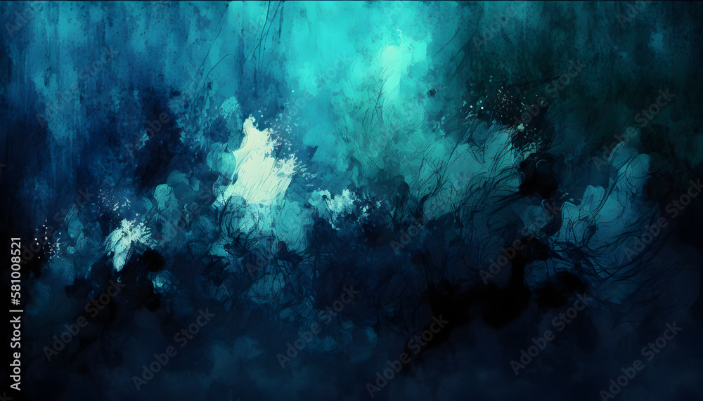 Obraz premium Abstract watercolor paint background dark blue color grunge texture for background