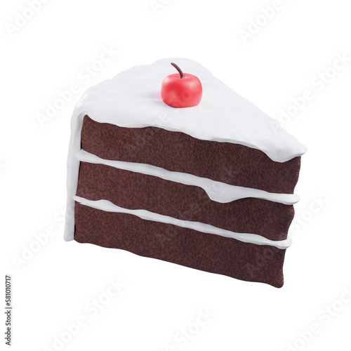 piece of cake 3d food illustration