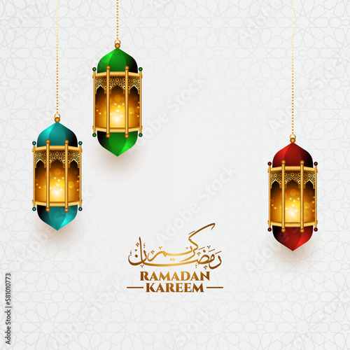 3d golden arabic islamic luxury colorful ramadan lantern eid al fitr mubarak ramadhan or ramazan milad un nabi lamp
