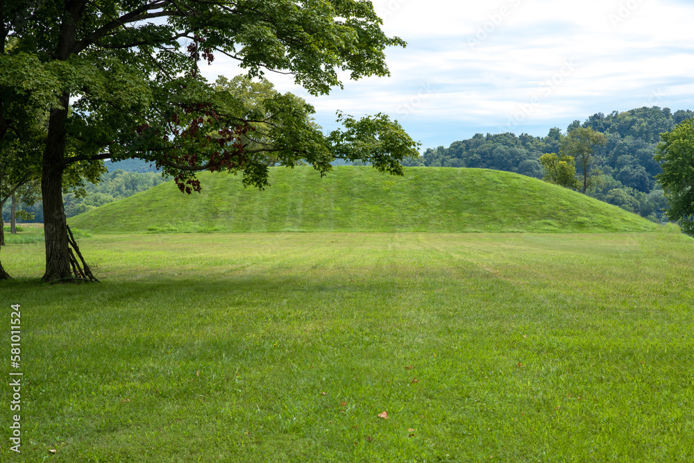 Large Native American burial mound Seip Earthworks Ohio Large Native American burial mound Seip Earthworks Ohio