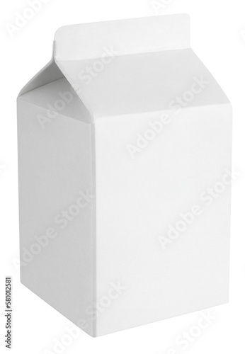 Canvas Print Blank milk carton package isolated on transparent background