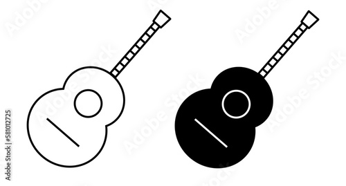 Canvas Print Guitar silhouette icon set. Musical instrument set. Vector.