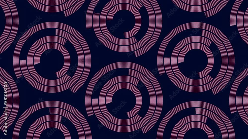 Abstract rainbow rings geometric pattern in rows, motion abstract corporate, cyber and futuristic style background Abstract rainbow rings geometric pattern in rows, motion abstract corporate, cyber and futuristic style background