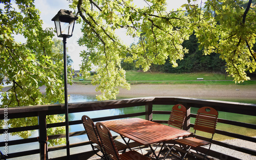 Restaurant on the river sea nature