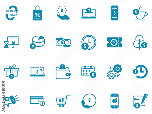 Simple vector icon on a theme cashback and payments
