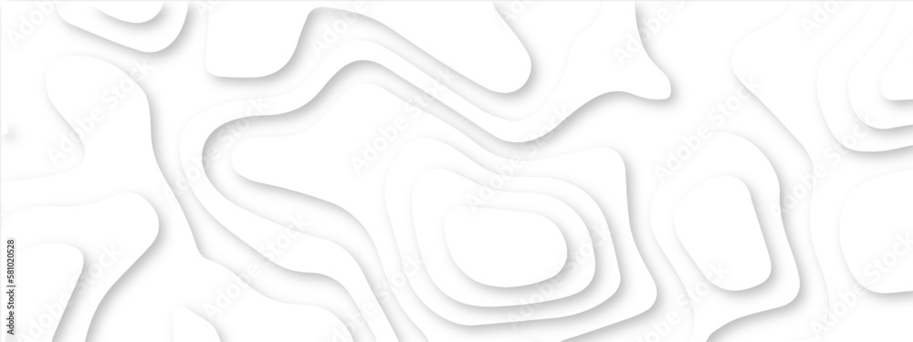 Abstract wavy line 3d paper cut white background. Topographic canyon geometric map relief texture with curved layers and shadow. Abstract realistic papercut decoration textured with wavy layers Abstract wavy line 3d paper cut white background. Topographic canyon geometric map relief texture with curved layers and shadow. Abstract realistic papercut decoration textured with wavy layers