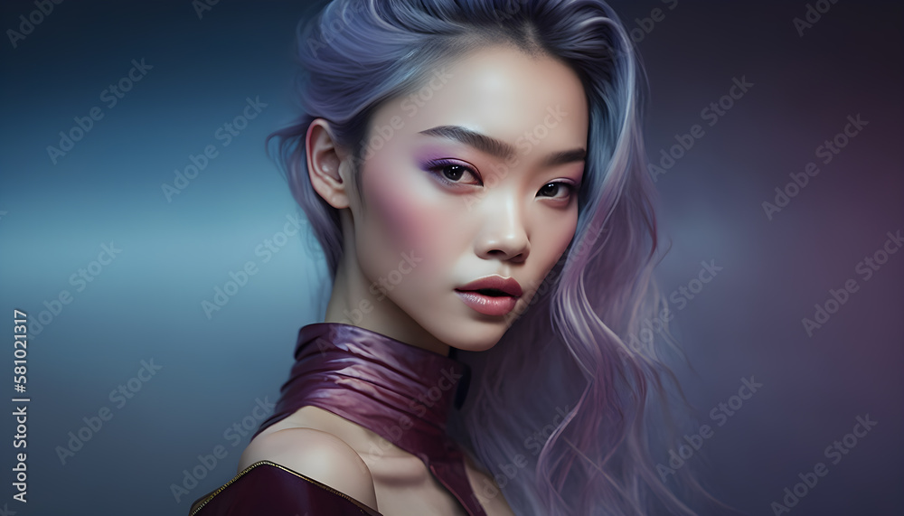 Illustration of a portrait of an Chinese girl using AI generative. Illustration of a portrait of an Chinese girl using AI generative.