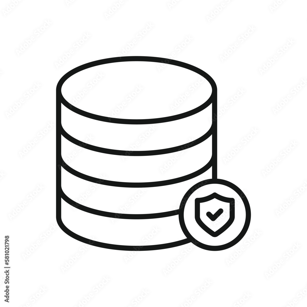 Editable Icon of Database Protection, Vector illustration isolated on white background. using for Presentation, website or mobile app Editable Icon of Database Protection, Vector illustration isolated on white background. using for Presentation, website or mobile app