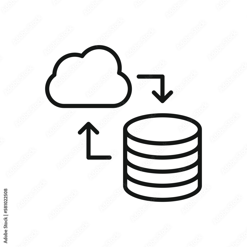 Editable Icon of Cloud Computing Server Connection, Vector illustration isolated on white background. using for Presentation, website or mobile app Editable Icon of Cloud Computing Server Connection, Vector illustration isolated on white background. using for Presentation, website or mobile app