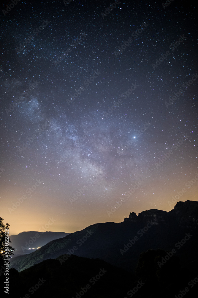 Milky way in Puigsacalm peak, La Garrotxa, Spain