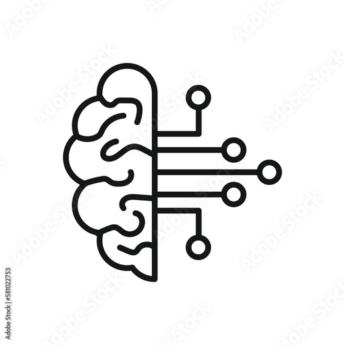 Editable Icon of  Artificial Intelligence, Vector illustration isolated on white background. using for Presentation, website or mobile app