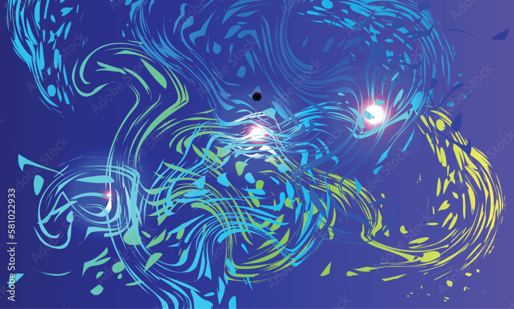 Obraz premium Abstract colorful digital painting. Semi-abstract image. Modern art paintings with color riots.