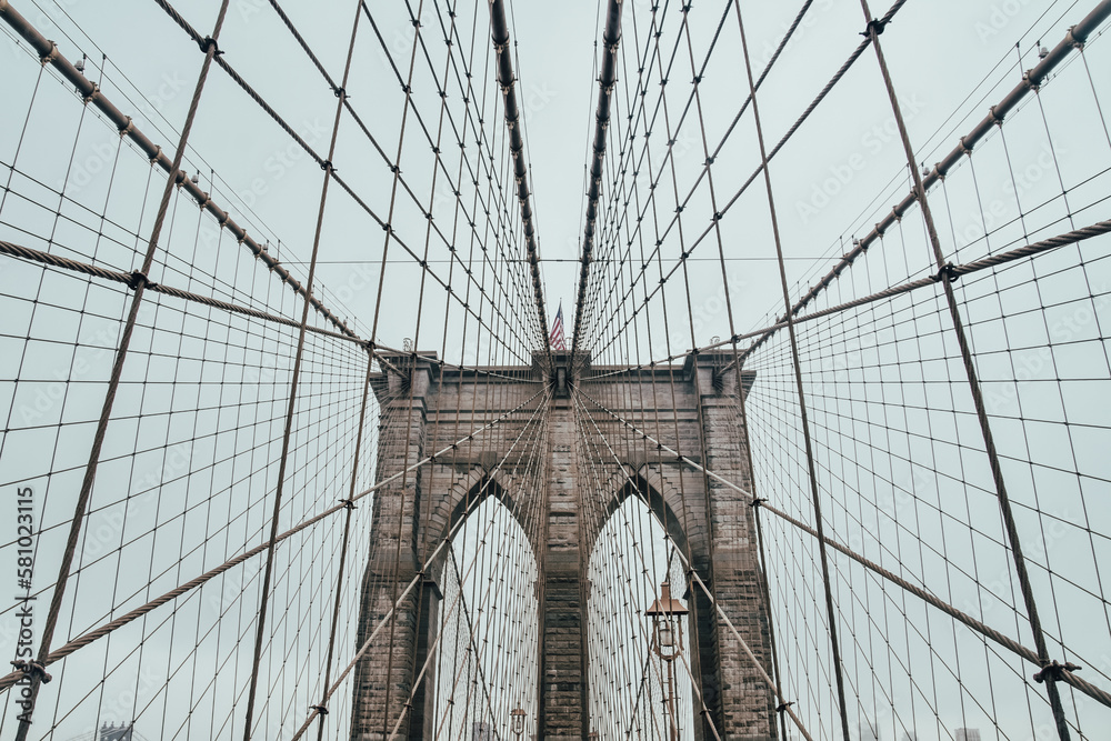 Fototapeta premium Foto del Puente de Brooklyn en Nueva York, Estados Unidos.
