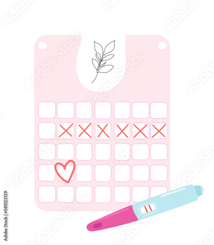 Pregnancy management. pregnancy Calendar. Gestational age. Positive pregnancy test