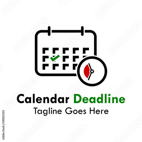 Calendar deadline logo template illustration