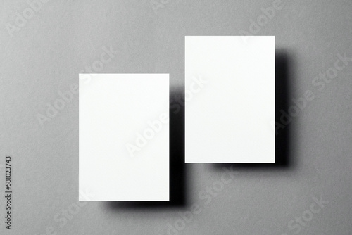 Blank invitation or greeting card mockup, front and back sides