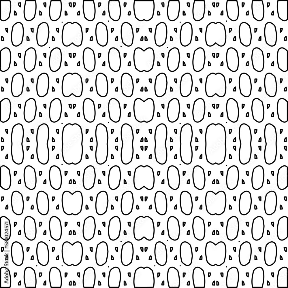 Stylish texture with figures from lines.
Abstract geometric black and white pattern for web page, textures, card, poster, fabric, textile. Monochrome graphic repeating design. 