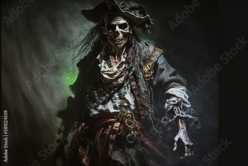 Scary pirate skeleton  generative AI