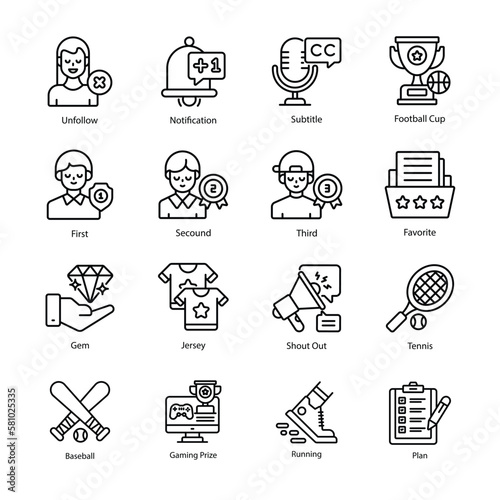 Gamification vector  Outline Icon Design illustration. gamification Symbol on White background EPS 10 File set 2

