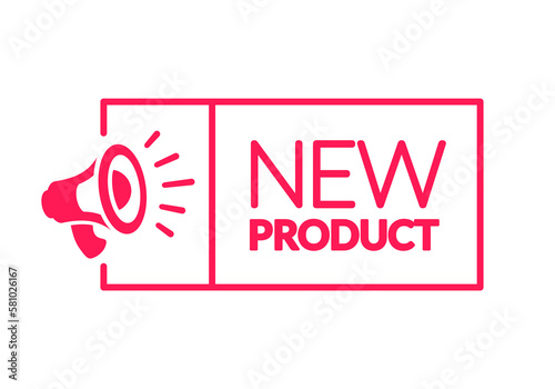 Frame Label With Megaphone And Text New Product