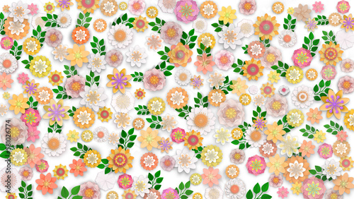3d rendering Mother's Day background made of flowers with free space
