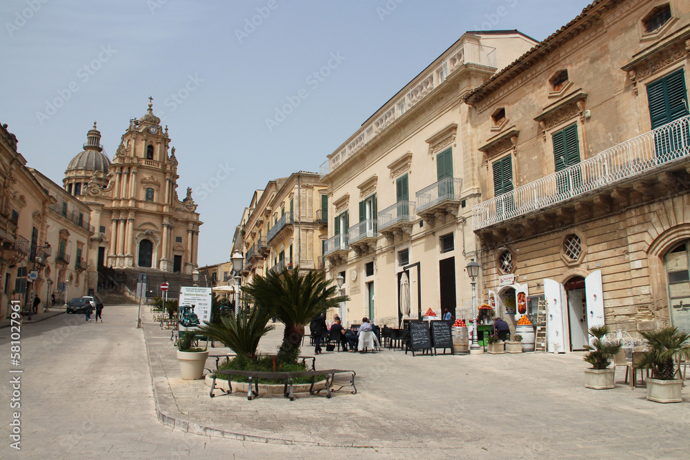 cathedral square in ragusa in sicily (italy)